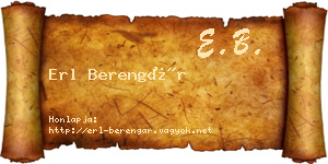 Erl Berengár névjegykártya